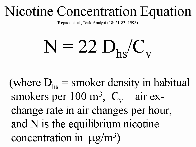 (observed an 8 hour time-weighted average nicotine concentration for 9 open 
